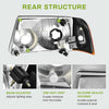 YITAMOTOR® Headlight Assembly For 2001-2011 Ford Ranger Chrome Smoke Lens Corner Headlamps