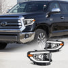 YITAMOTOR® LED 2014-2021 Toyota Tundra Conjunto de faros delanteros (solo modelos halógenos) Carcasa negra 