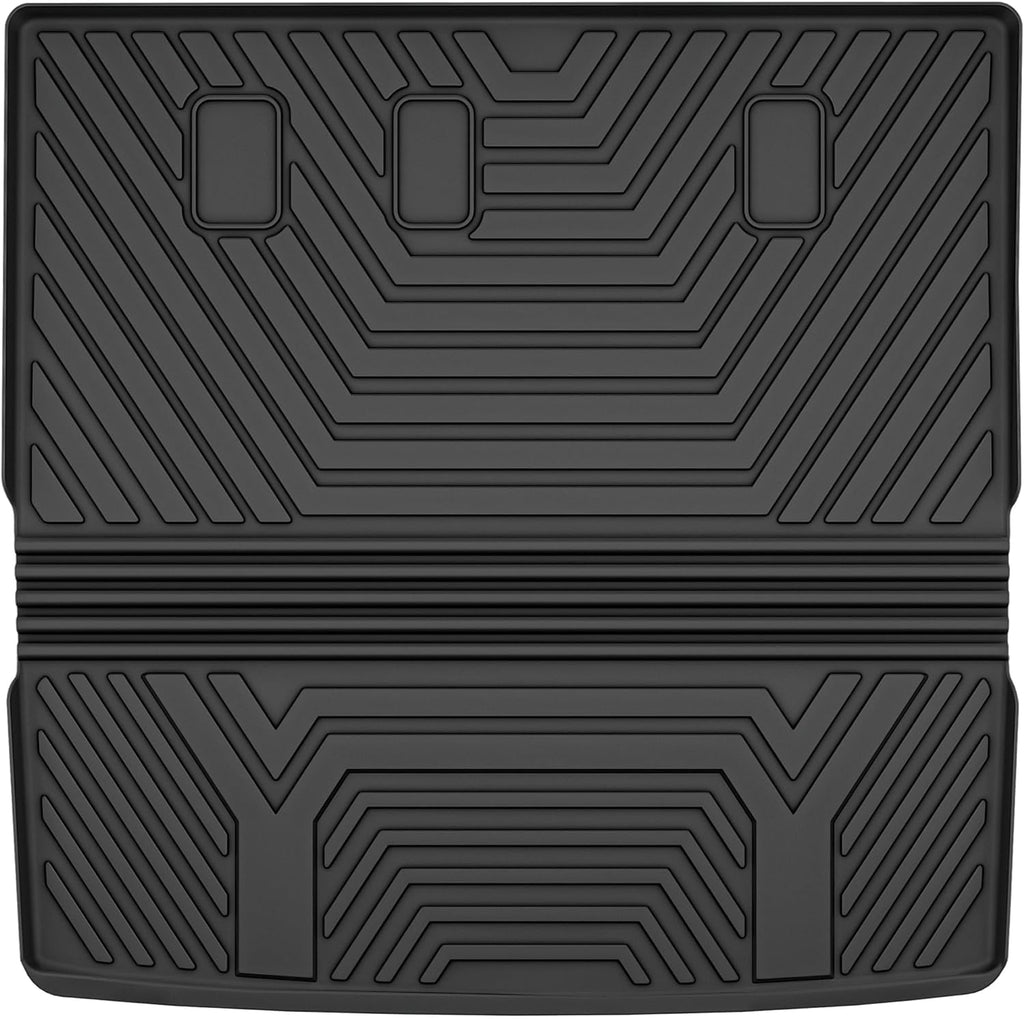 YITAMOTOR® Cargo Trunk Liner Compatible with 2023-2024 Honda Pilot, Cargo Mat with Backrest Mat Behind 3rd Row Back Seat Protector, All Weather Custom Fit Black Cargo Mats