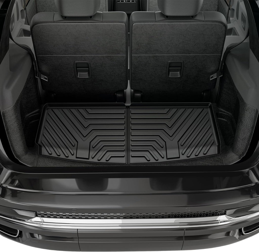 YITAMOTOR® Floor Mats & Cargo Liner for 2022-2024 Jeep Grand Cherokee (NOT for WK or Grand Cherokee L), Custom Fit TPE All Weather 1st & 2nd Rows and Trunk Full Set Mats Automotive Floor Liners, Black