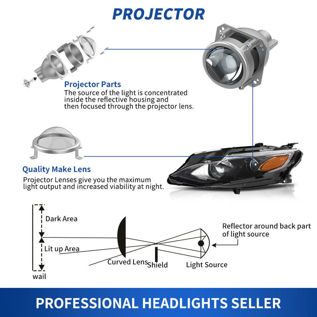 YITAMOTOR® Halogen Headlight Assembly For 2019-2021 Chevy Malibu W/Bulb Driver Side