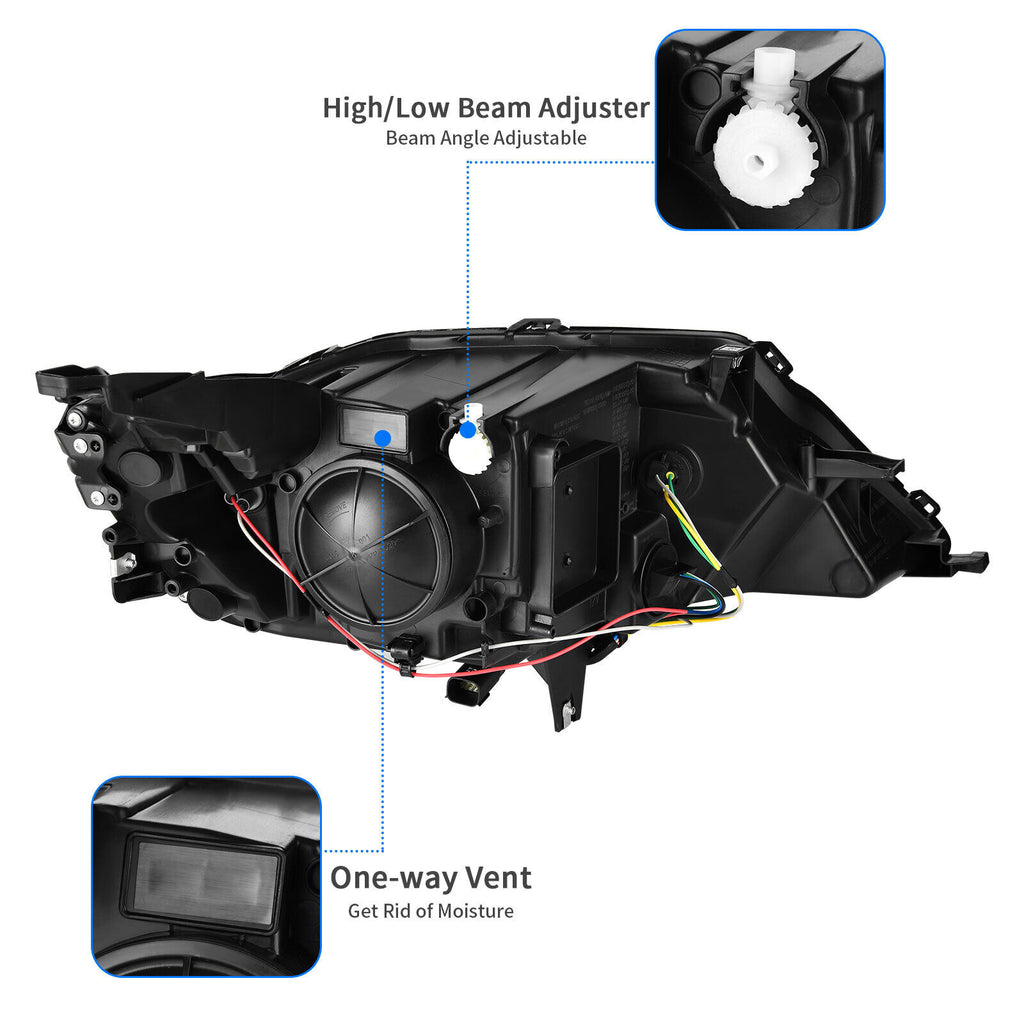 YITAMOTOR® 2014-2020 Chevy Impala Black Housing Halogen Projector LH+RH Pair Headlights