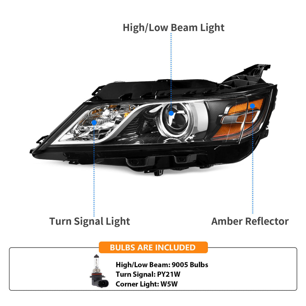 YITAMOTOR® Driver Left Side Factory Style Halogen Headlights Fits 2014-2020 Chevy Impala