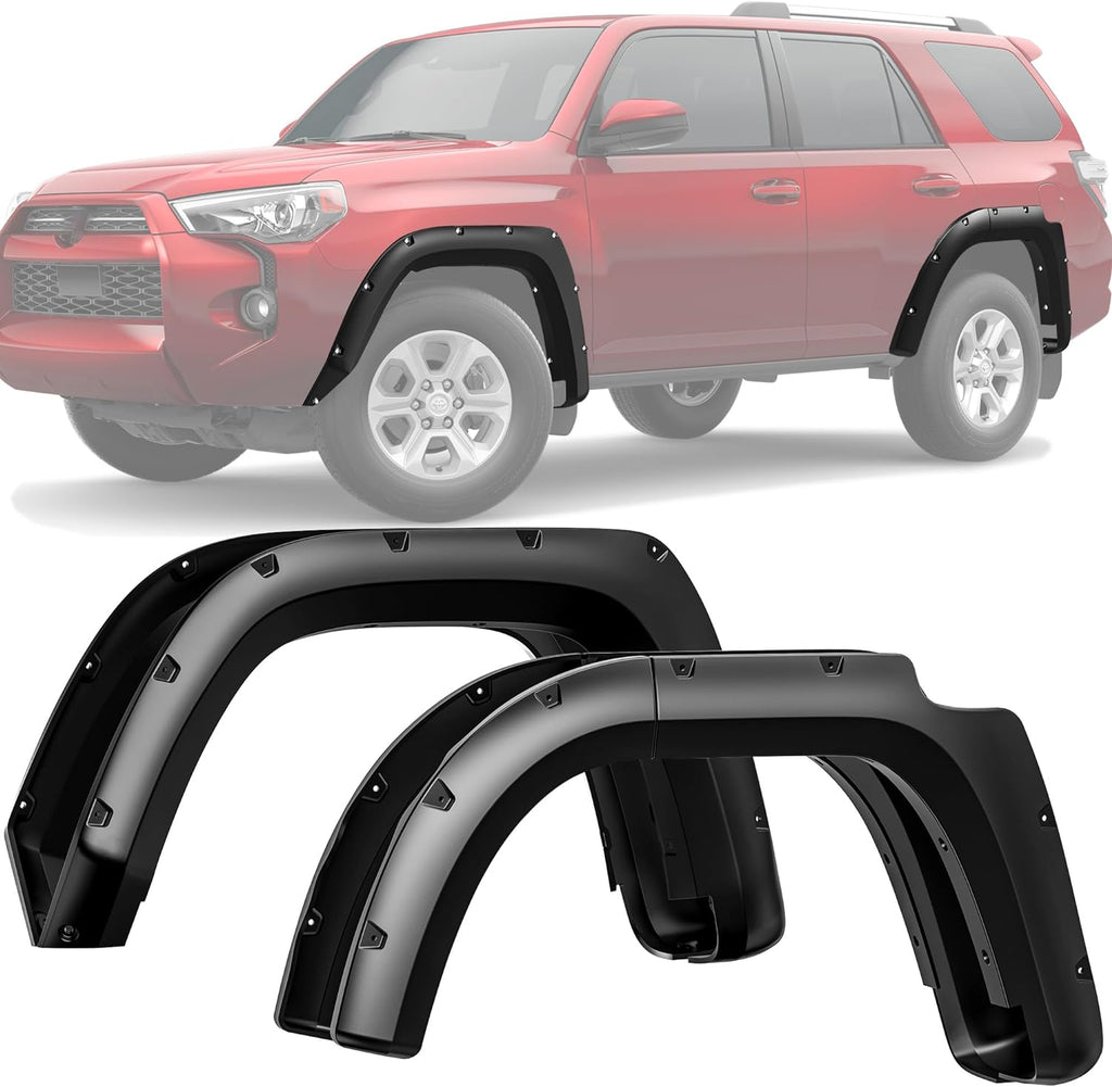 YITAMOTOR® Smooth Fender Flares Compatible with 2014-2022 Toyota 4 Runner, Pocket Bolt-Riveted Style, 4 Pcs Paintable Wheel Flares