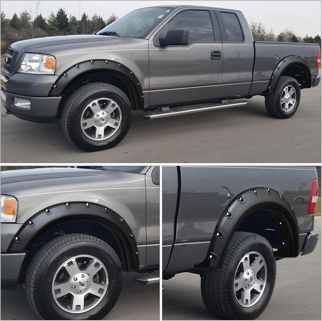 Kit de guardabarros YITAMOTOR® para Ford F150 Styleside 04-08, Lincoln Mark LT 06-08, ruedas delanteras traseras estilo remache de bolsillo 