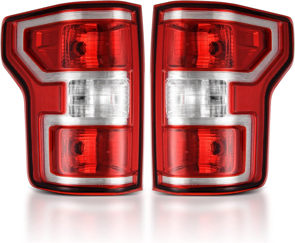 YITAMOTOR® Conjunto de luz trasera para Ford F150 18-20 Reemplazo OE halógeno con bombillas y arnés Luz trasera de freno roja Lámpara trasera - Lado izquierdo y derecho