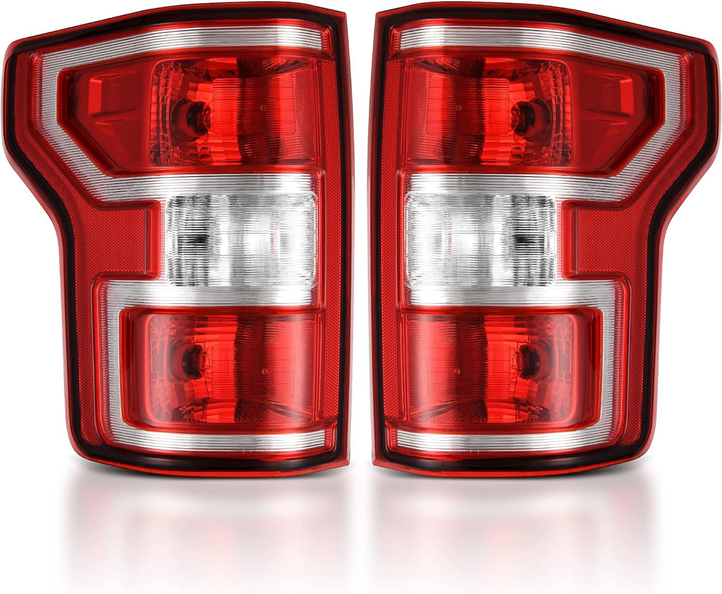 YITAMOTOR® Tail Light Assembly For 18-20 Ford F150 Halogen OE Replacement with Bulbs and Harness Red Brake Tail Light Rear Lamp - Left & Right Side