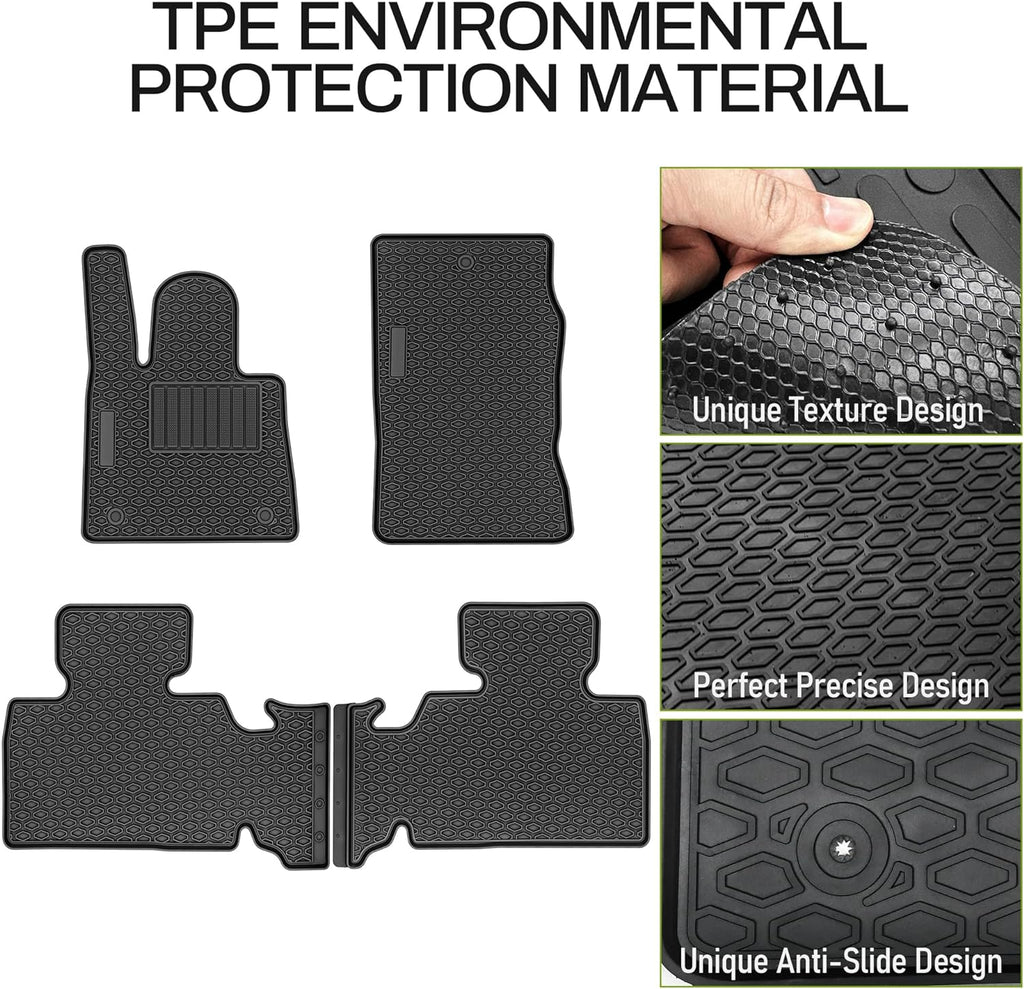 YITAMOTOR® 2D Floor Mats For 2020-2023 Ford Explorer All Weather Waterproof Liners 3pcs