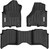 YITAMOTOR® Custom Fit TPE All-Weather Floor Mats for 2019-2024 Ram 2500/3500 Crew Cab, Front & Rear Row Liners, Black