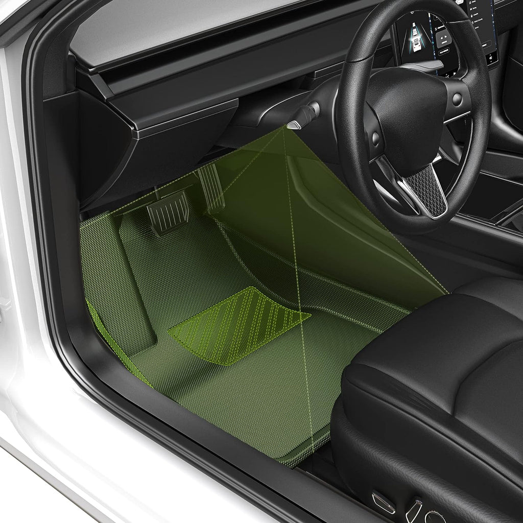 YITAMOTOR® All-Weather Waterproof Floor Mats for 2020-2024 Tesla Model Y, Red 4-Piece Set