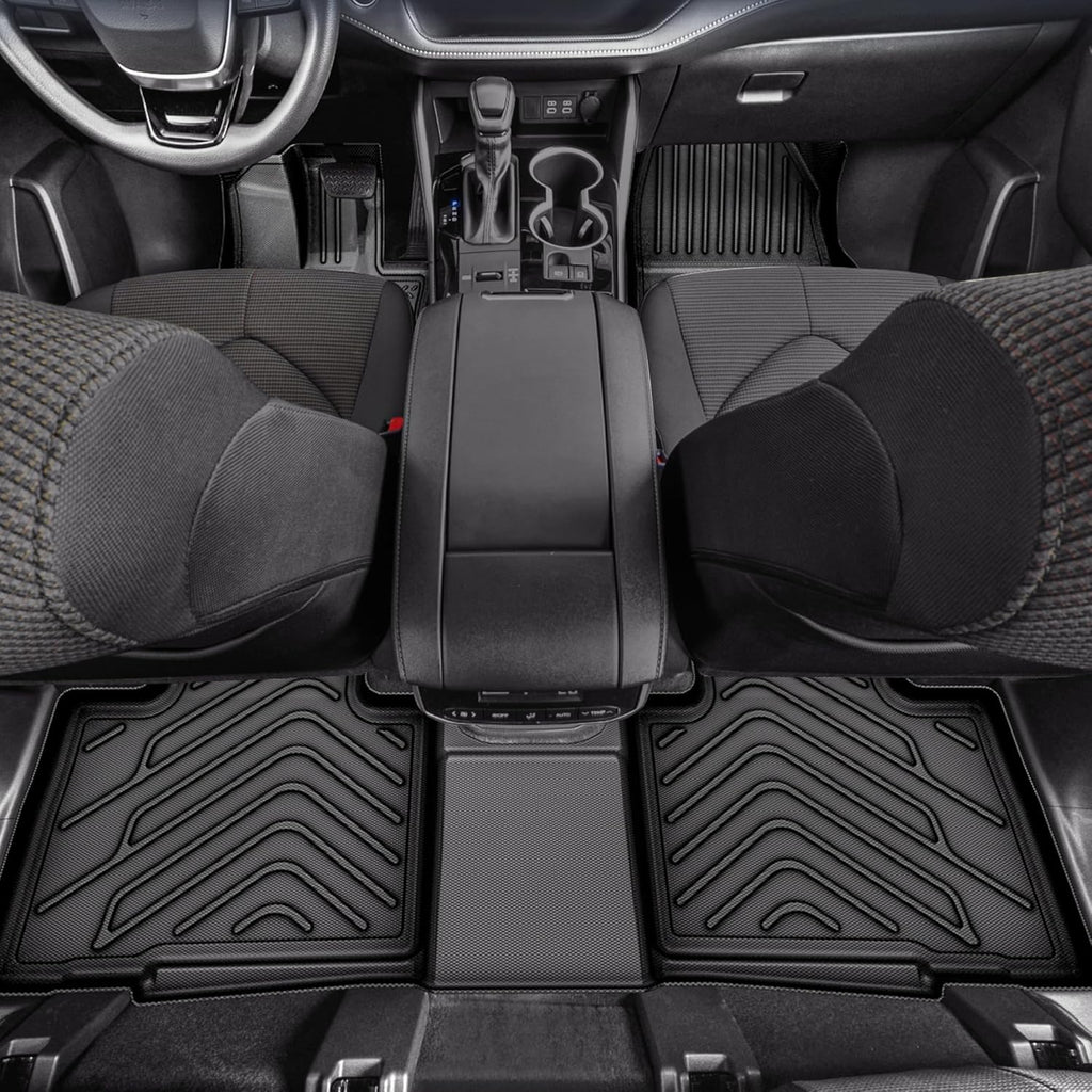 YITAMOTOR® Custom Fit All-Weather Floor Mats & Cargo Liner for 2021-2024 Chevrolet Tahoe/GMC Yukon/Cadillac Escalade (Yukon Denali) with 2nd Row Bucket Seats, TPE Trunk Mats & Car Mats Set