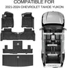 YITAMOTOR® Custom Fit All-Weather Floor Mats & Cargo Liner for 2021-2024 Chevrolet Tahoe/GMC Yukon/Cadillac Escalade (Yukon Denali) with 2nd Row Bucket Seats, TPE Trunk Mats & Car Mats Set