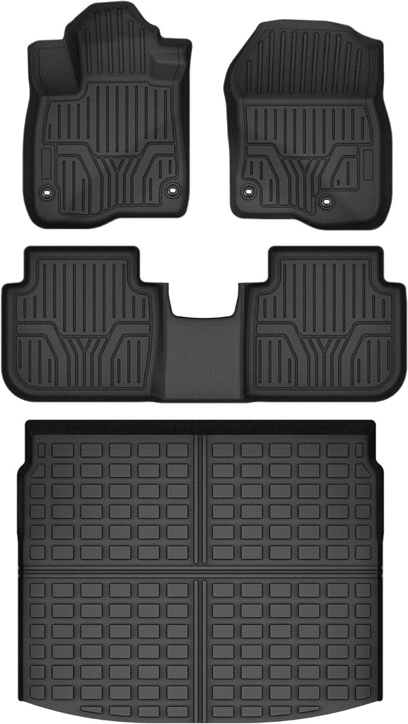 YITAMOTOR® Floor Mats for Honda CR-V 2023 2024 (Non Hybrid), Honda CRV Accessories TPE All Weather Custom Fit Floor Liners and Cargo Mat Deck in Upper Position, Black