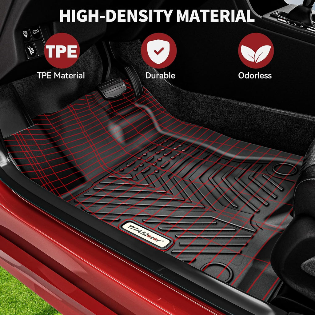 YITAMOTOR Heavy Duty All Weather Floor Mats for 2022 2024 Hyundai Tucson TPE Non Slip 1st 2nd Row Liners Black Full Set