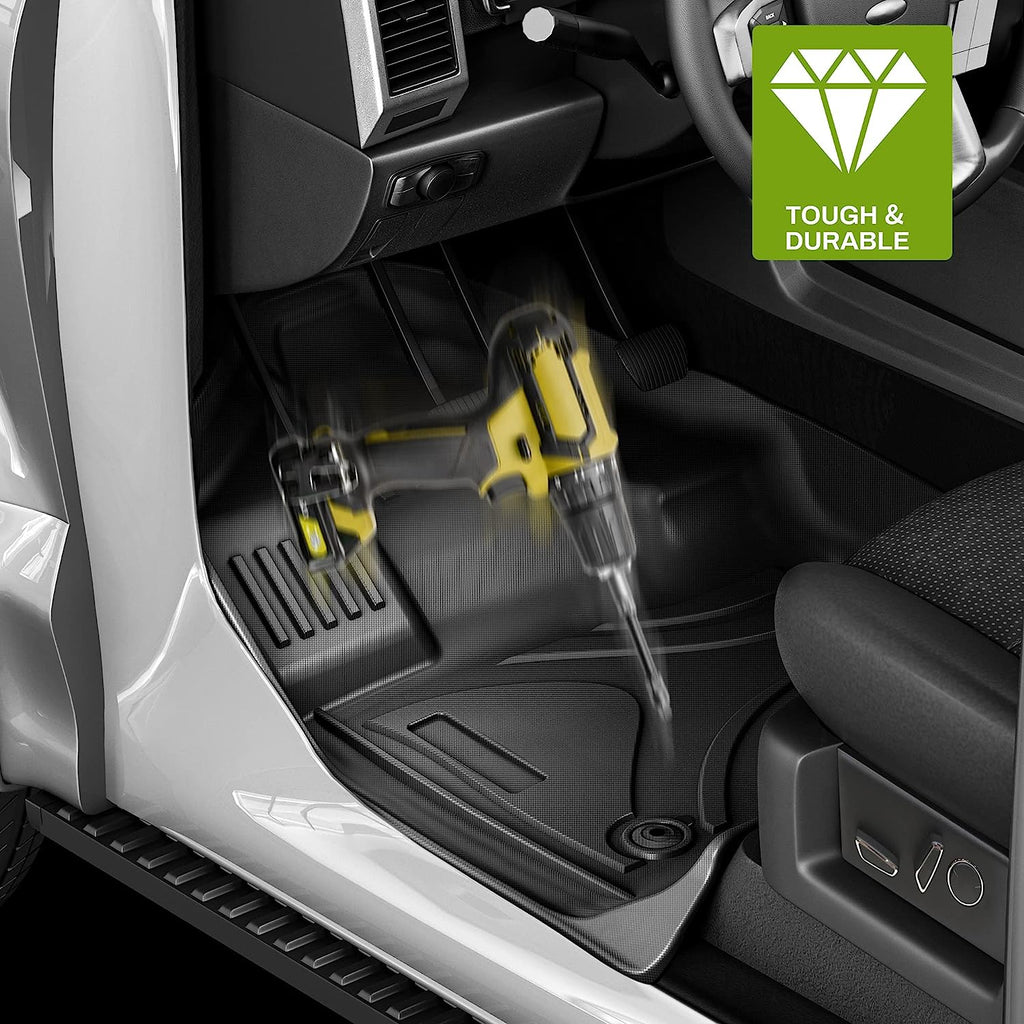 YITAMOTOR®Floor Mats Set for 2022 2023 Honda Civic Rear Seat with USB Port, Custom Fit All Weather Black Floor Mats Front Rear Cargo Liner Mat Set