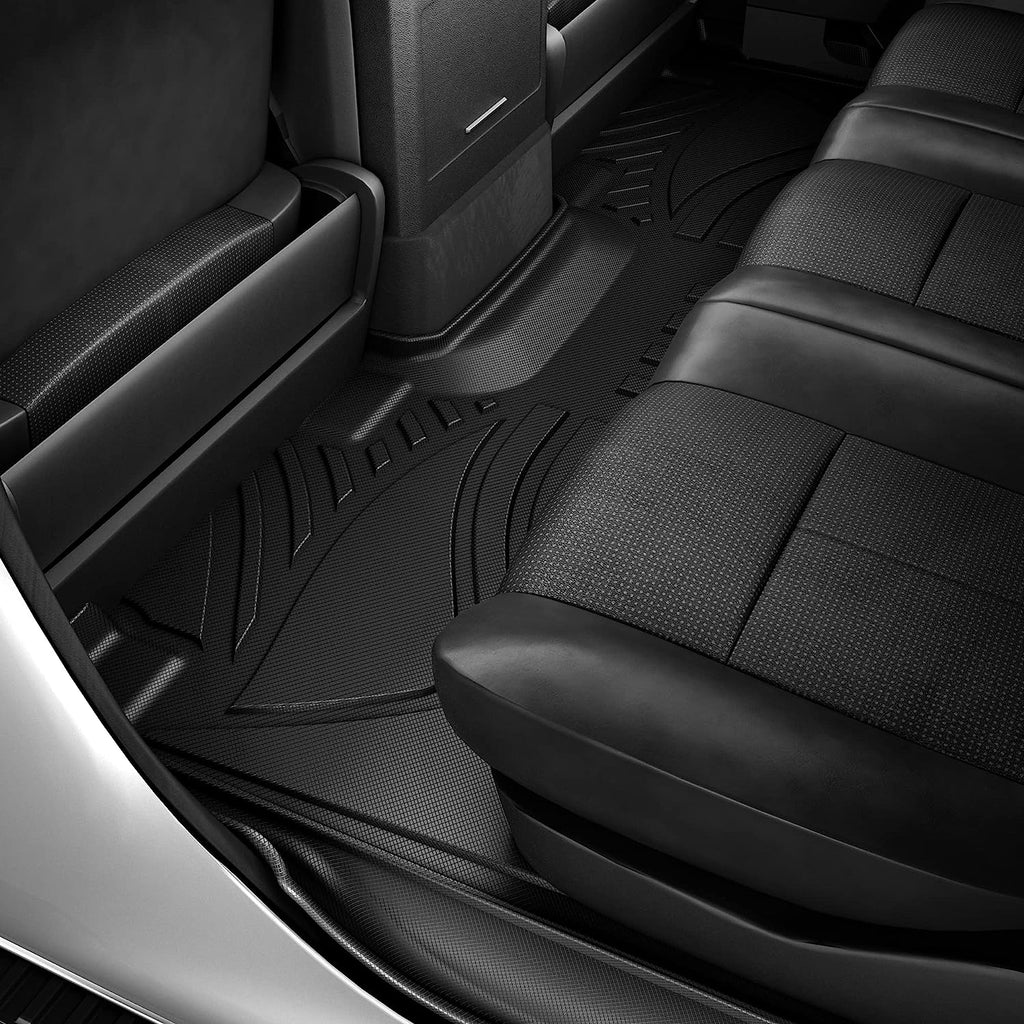 YITAMOTOR®Juego de tapetes para Honda Civic 2022-2024 con puerto USB, ajuste personalizado para todo clima, tapetes negros para piso delantero y trasero, juego de tapetes