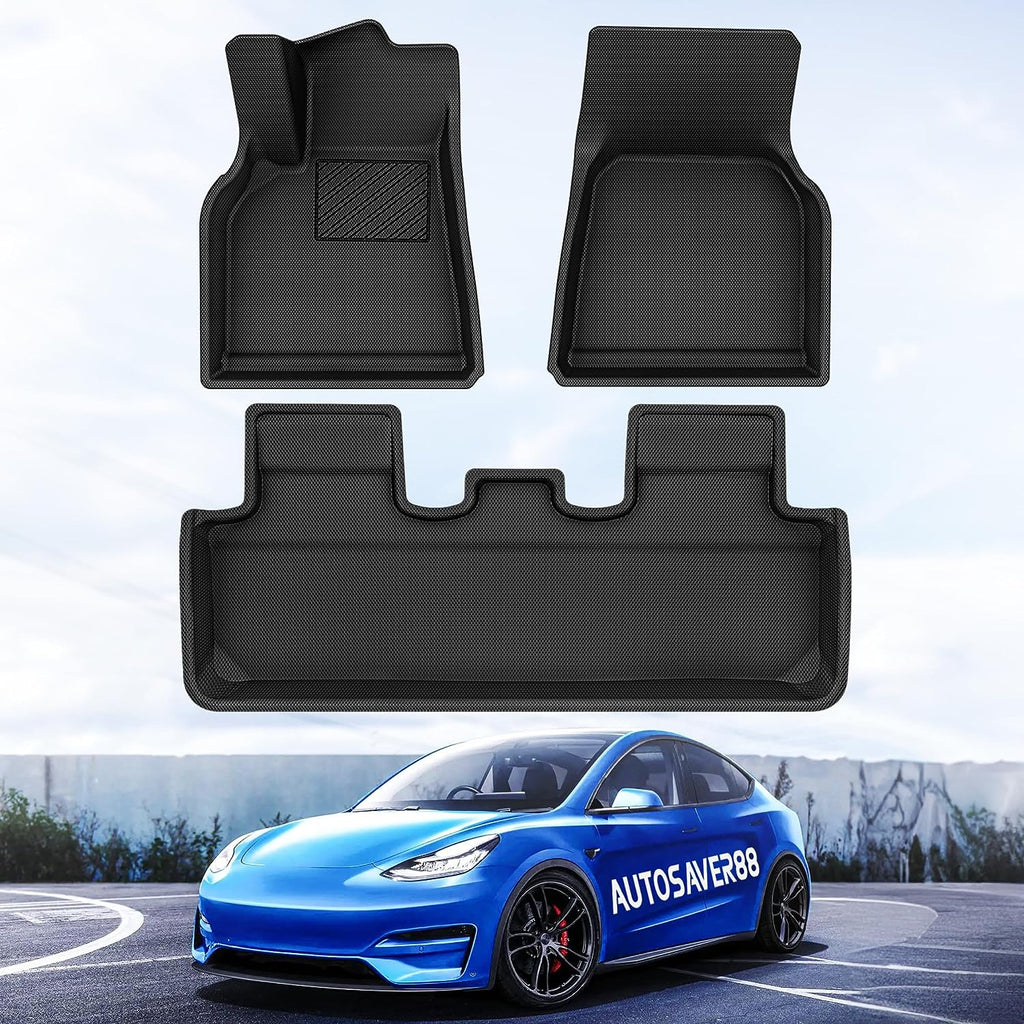 YITAMOTOR® Floor Mats For 2020-2024 Tesla Model Y Waterproof Protection Liners 3pcs