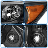 YITAMOTOR® Front Headlights For 2009 2010 Toyota Corolla Black Amber Side Headlamp Pair Set