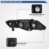 YITAMOTOR® Front Headlights for 2006-2011 Honda Civic Sedan 4Dr Black Housing Smoke Lens