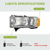 YITAMOTOR® Amber Corner Chrome Headlights Assembly FOR 94-01 Dodge Ram 1500 94-02 2500 3500