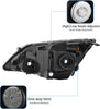 YITAMOTOR® Black Housing Headlights Headlamps Fits 2007-2011 Honda CR-V CRV Amber Corner