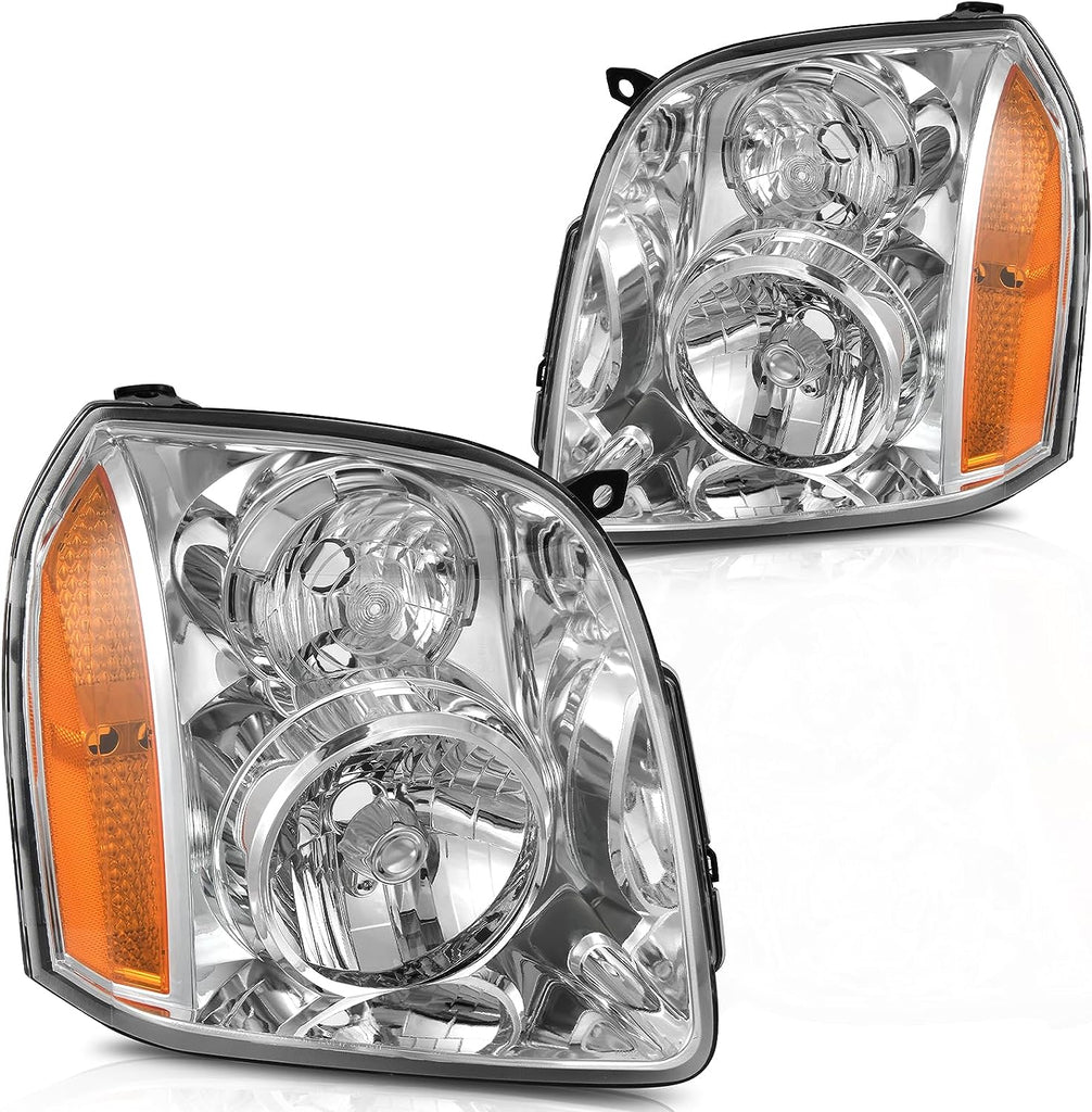 YITAMOTOR® For 2007-2014 GMC Yukon Denali XL1500 2500 Headlights 07-14 Headlamps Left+Right