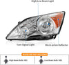 YITAMOTOR® For 2007-2011 Honda CRV CR-V Chrome Headlight Replacement Amber Corner Headlamps