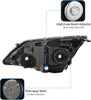 YITAMOTOR® For 2007-2011 Honda CRV CR-V Chrome Headlight Replacement Amber Corner Headlamps
