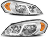 Headlights Assembly Compatible with 2006-2013 06-13 Chevy Impala / 14-16 Chevrolet Impala Limited / 06 07 Monte Carlo Headlamps Pair Chrome Housing