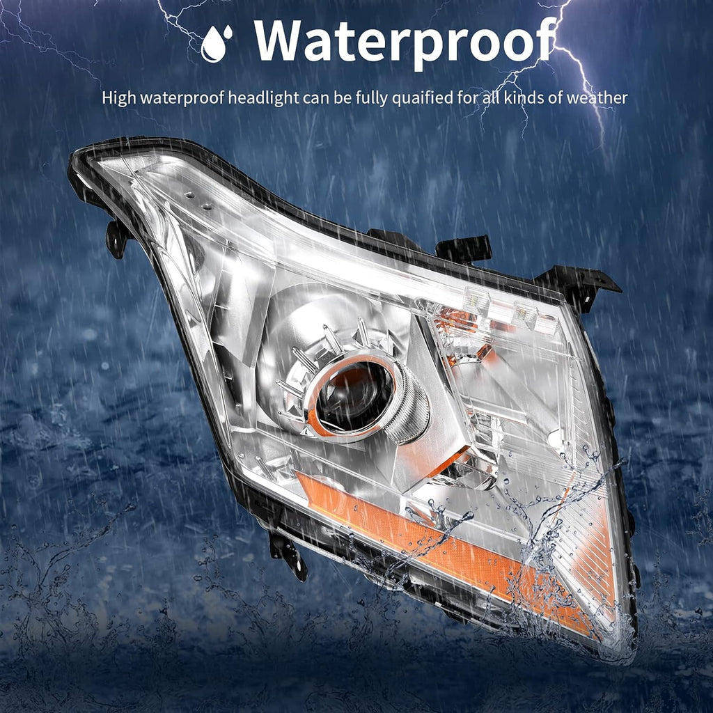 Faros delanteros proyectores solo halógenos del lado del conductor YITAMOTOR® para Cadillac SRX 2010-2016 con bombilla