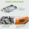 YITAMOTOR® Conjunto de faros delanteros compatible con Toyota Corolla 2011 2012 2013 Carcasa cromada Lente transparente Reflector ámbar