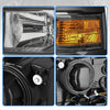 YITAMOTOR® For 14-15  Chevy Silverado 1500 Black Amber Corner Headlight Peplacement Headlamp