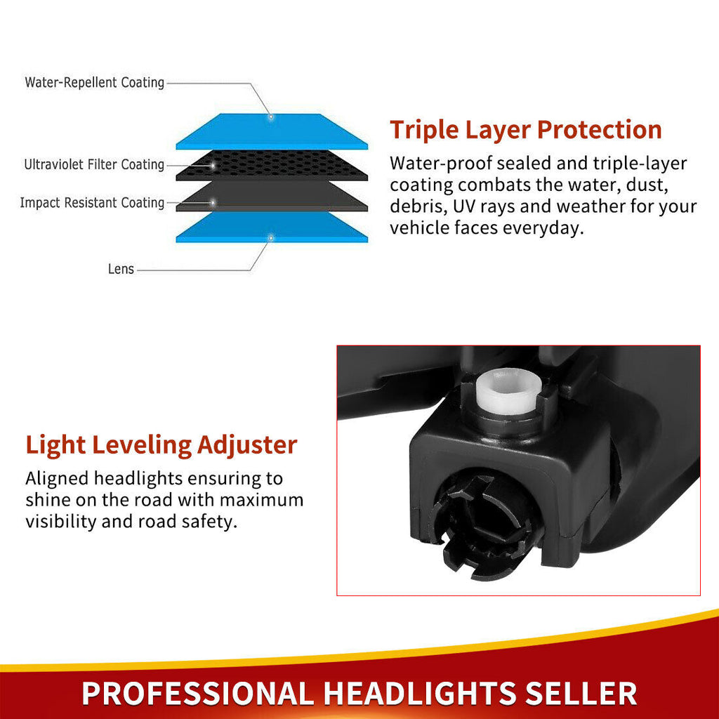 YITAMOTOR® For 2008-2012 Chevy Malibu Chrome Halogen Headlights Assembly Headlamp 08-12 Set