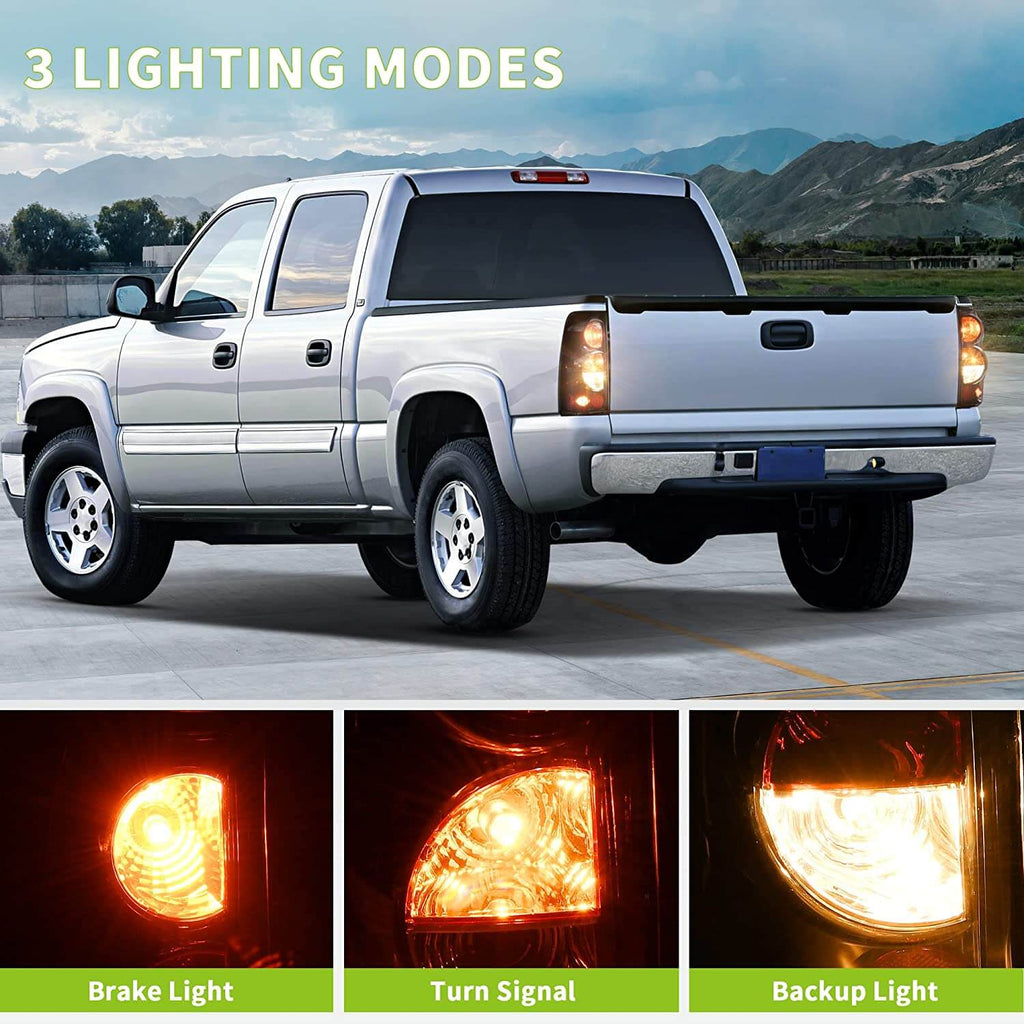 YITAMOTOR® Chevy Silverado 2003-2006 Juego de faros delanteros + faros traseros ahumados