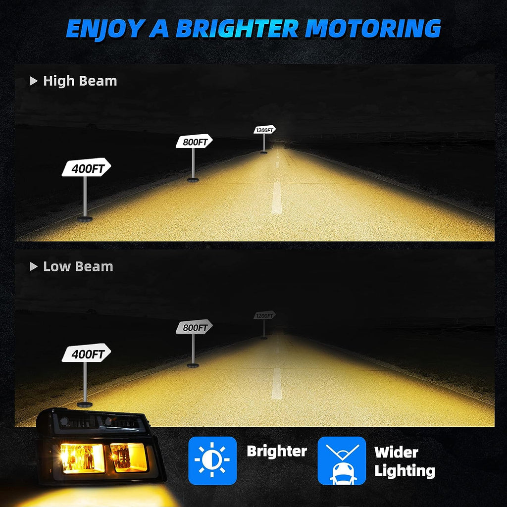 YITAMOTOR® Pair LED DRL Tube Headlights + Bumper Lights for 04-12 Chevy Colorado GMC Canyon