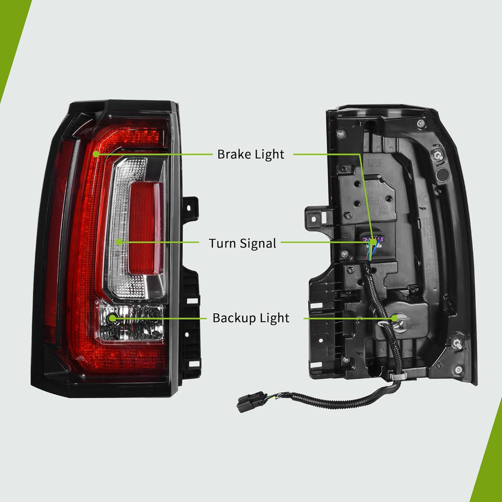 YITAMOTOR® LED Tail Light Assembly Compatible with 2015-2020 GMC Yukon/Yukon XL Taillight - Left Driver Side