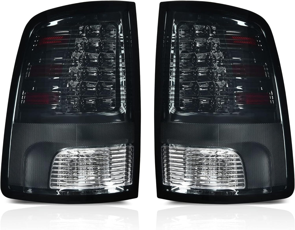 YITAMOTOR® Tail Lights Compatible with 2009-2018 Dodge Ram 1500, 2010-2018 Dodge Ram 2500 3500, 19-22 Ram 1500 Classic Black Smoked Lens Replacement LED Brake Tail Lamps Taillights Assembly