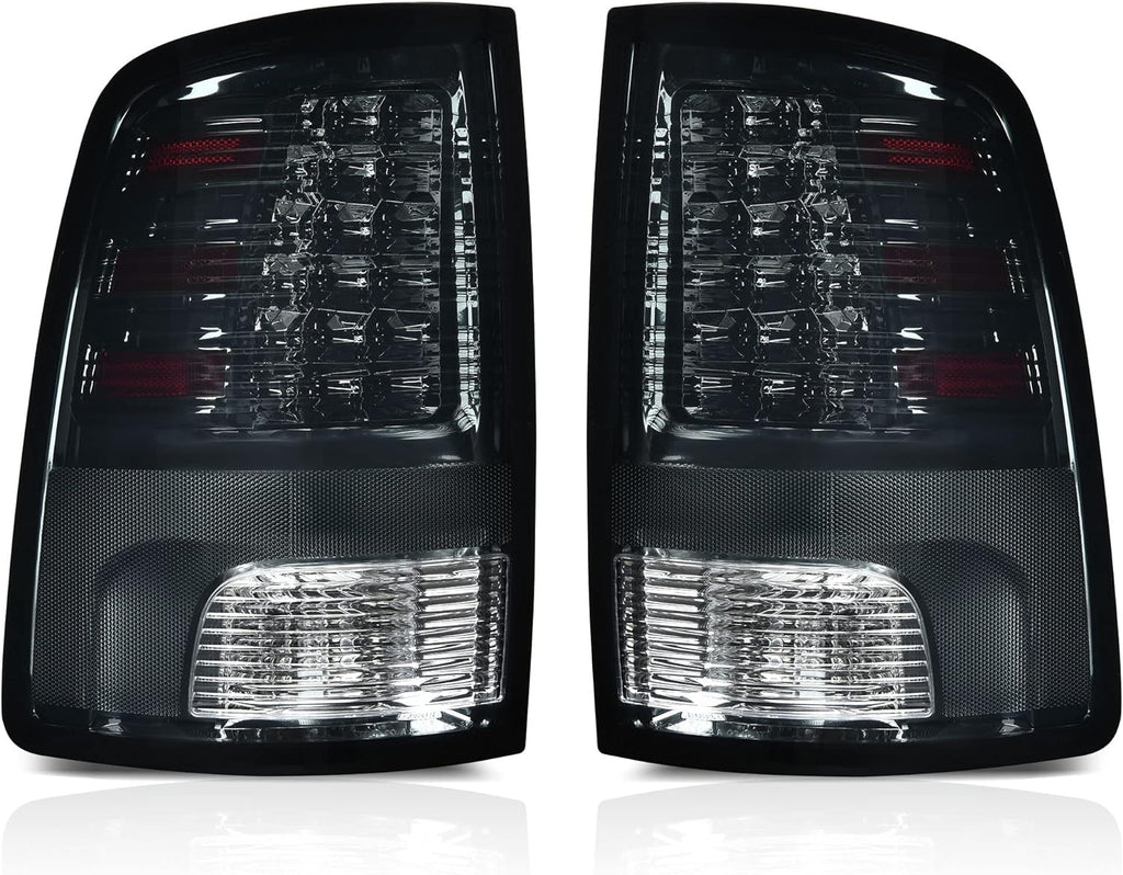 YITAMOTOR® Tail Lights Compatible with 2009-2018 Dodge Ram 1500, 2010-2018 Dodge Ram 2500 3500, 19-22 Ram 1500 Classic Black Smoked Lens Replacement LED Brake Tail Lamps Taillights Assembly