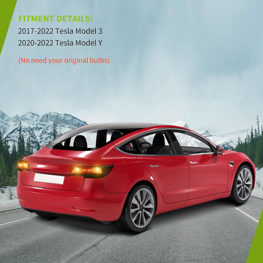 YITAMOTOR® Tail lights Assembly LED Rear Brake Lamps For 2017-2022 Tesla Model 3/2020-2022 Tesla Model Y, 17-22 Tesla Model 3, 20-22 Tesla Model Y, Driver Side & Passenger Side