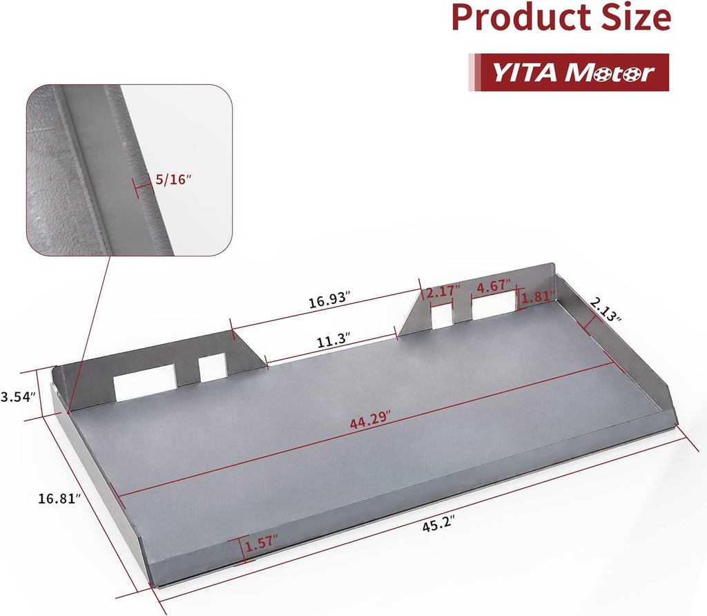 YITAMOTOR® 5/16" Mount Plate Skid Steer Compatible for Kubota Bobcat Tractor