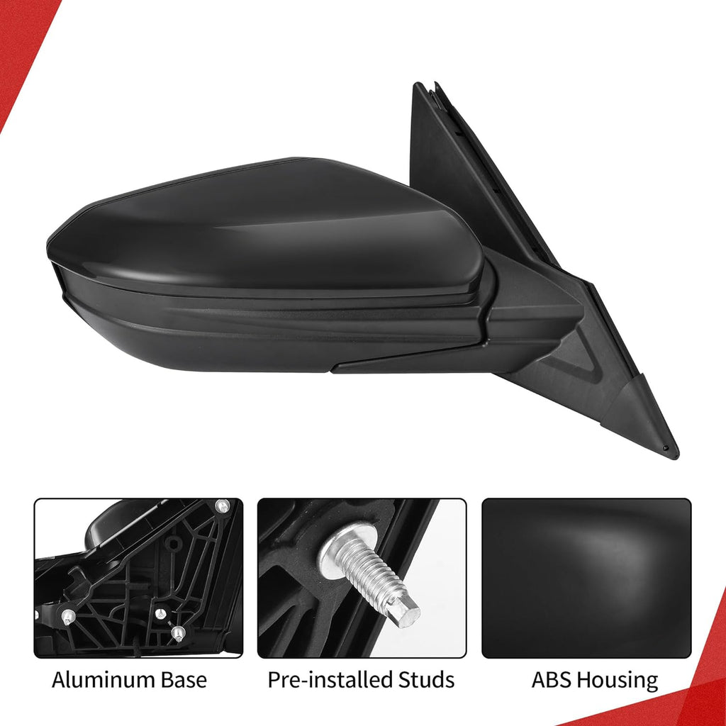 YITAMOTOR® Right Passenger Side Mirror Door Mirror Compatible With 2016-2021 Civic Power Glass Manual Folding Rear View Mirror