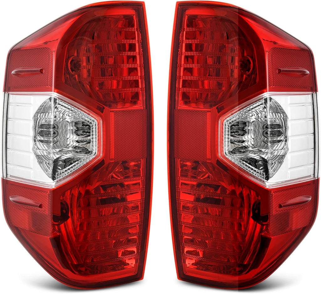YITAMOTOR® Tail Lights Assembly Compatible with 2014-2021 Toyota Tundra, Red Clear OE Replacement Taillights - Driver and Passenger Side