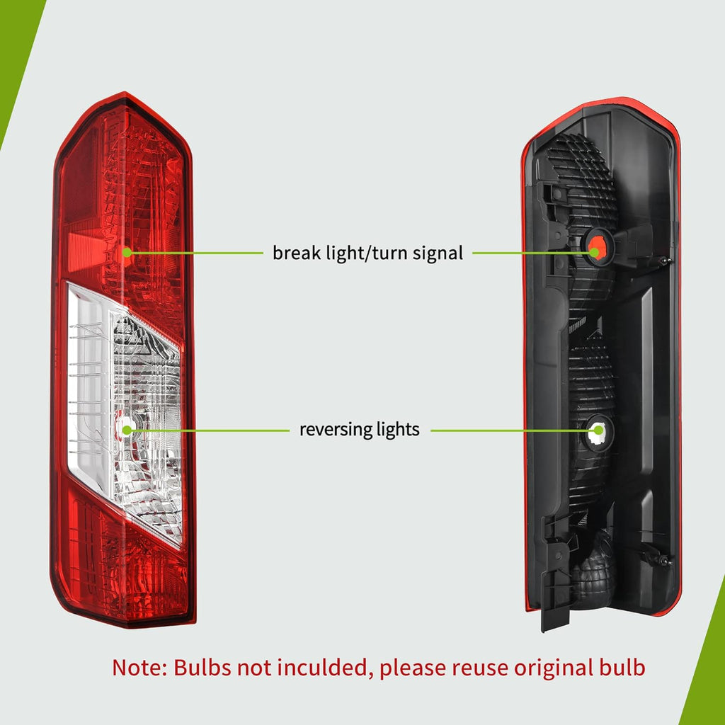 YITAMOTOR® Taillights Assembly Brake Rear Lamps Compatible with 2014-2020 Ford Transit T150 T250 T350 , OE Replaces Red Clear Rear Tail light - Left Driver Side