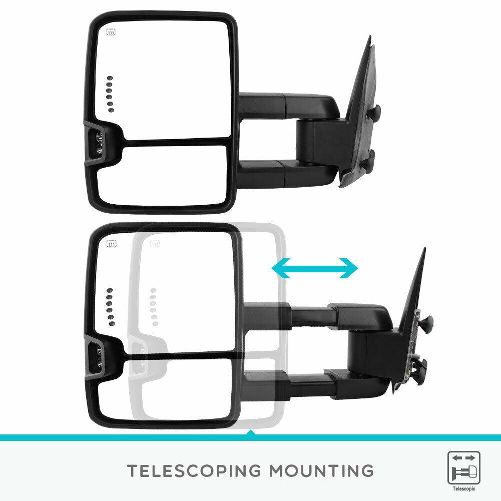 Chevy Silverado Towing Mirrors Telescoping Mounting