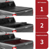 YITAMOTOR® Tailored FRP Hard Tri-Fold Truck Bed Tonneau Cover Fits for Toyota Tundra 2022 2023 2024 5.5ft Bed (Excl. Trail Edition) with Deck Rail System, Effortless Installation