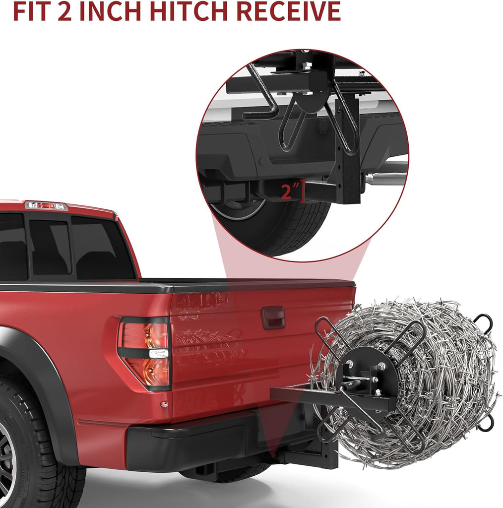 Wire Unroller with 2” Receiver Hitch Compatible Attach to Your Truck or Connect A Receiver Mount Plate to Your Tractor