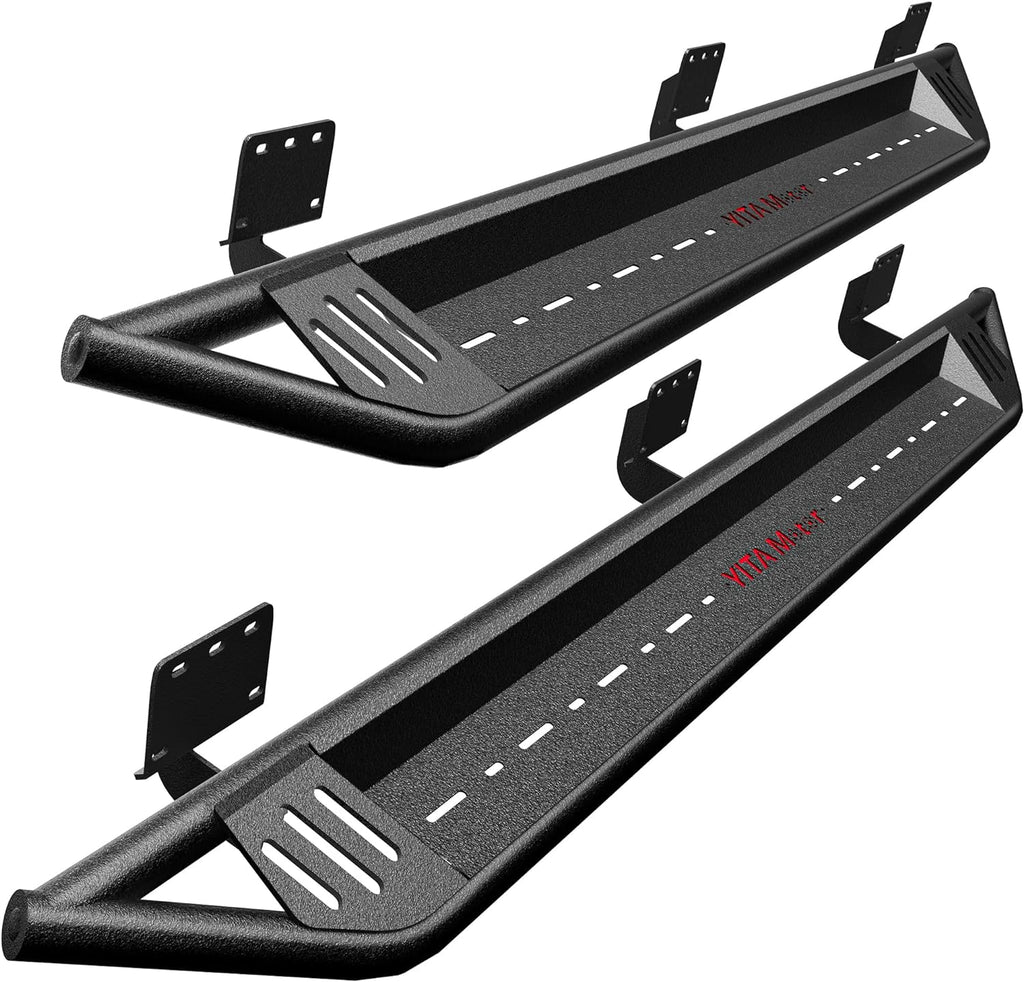 YITAMOTOR® Running Boards, Drop Side Steps Compatible with 2019-2024 Ram 1500 Crew Cab New Body Style, Black Powder Coated Off-Road Nerf Bars