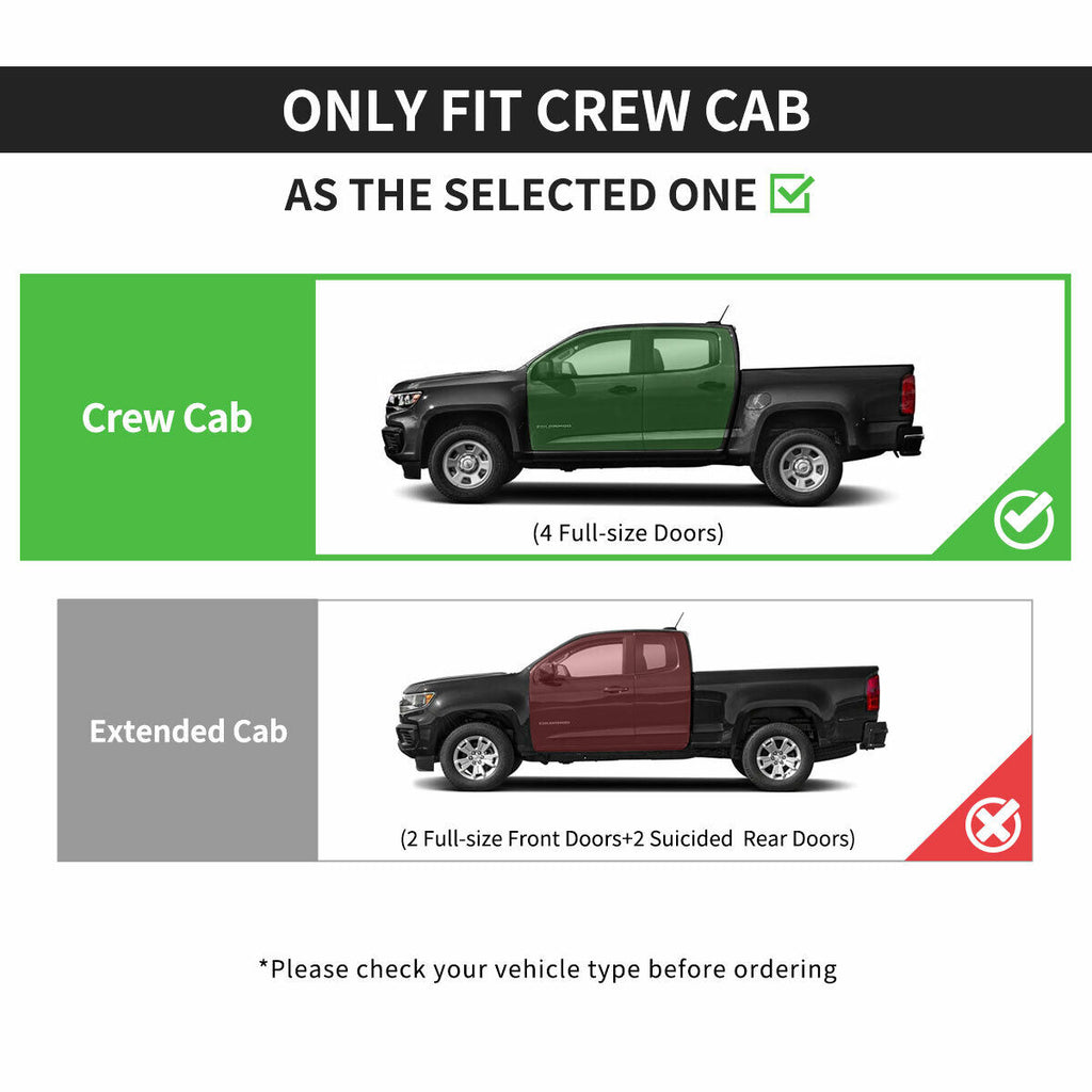 YITAMOTOR® 2015-2023 Chevy Colorado/GMC Canyon Crew Cab Estribos de 6" Barras de escalones laterales