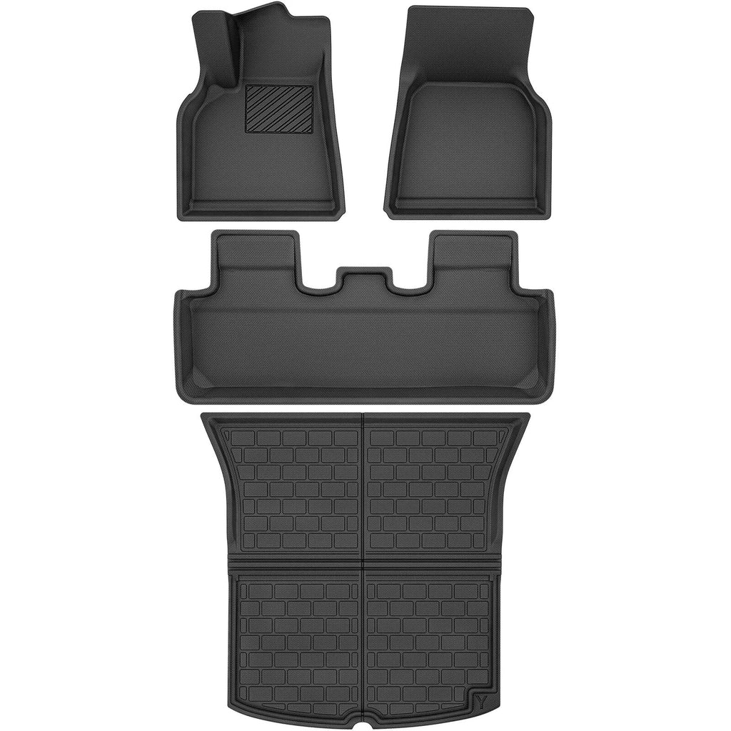 YITAMOTOR® All-Weather Waterproof Floor Mats for 2020-2024 Tesla Model Y, Red 4-Piece Set