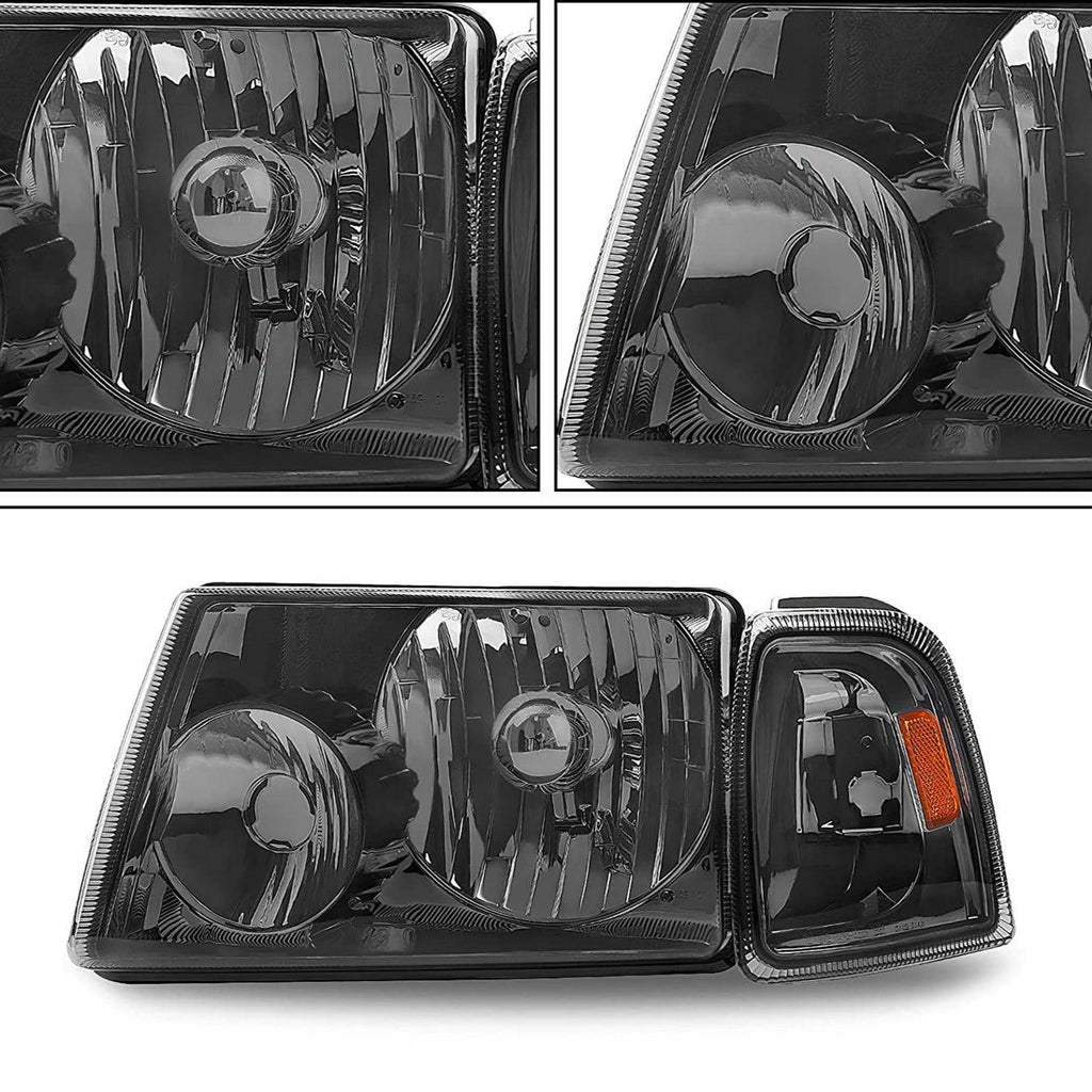 YITAMOTOR® 2001-2005 Ford Ranger Smoke Housing Headlights + Smoke Lens Taillights Combo - YITAMotor